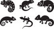 © Hafiz360 - Dynamic Silhouettes, A Collection of Chameleon and Lizard Vector Illustrations
