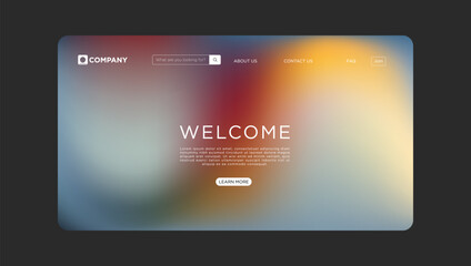 Modern website template with vibrant gradient background and clean design elements for business