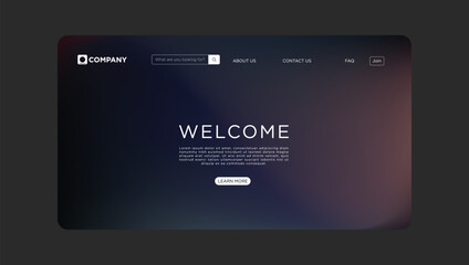Modern website landing page design with welcome message and clean navigation bar