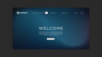 Modern welcome screen for website or app with clean professional design and intuitive user interface