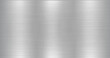 © GraphicGalaxy - Panoramic Silver Brushed Steel Background. Shiny Metallic Surface Texture. Vector Illustration.