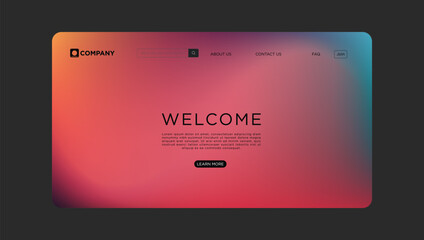 Stylish website landing page with vibrant gradient background for modern business or creative agency