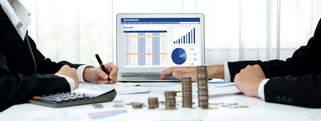 Wall Mural - spreadsheet document information financial startup concept. data and graphs in spreadsheet documents