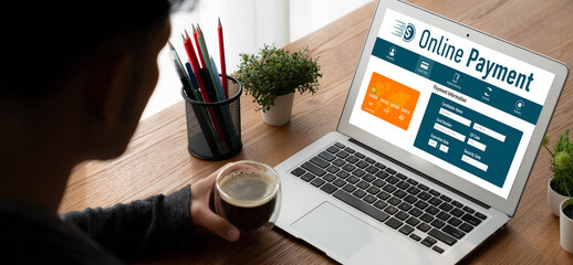 Wall Mural - online payment platform for modish money transfer on the internet netowrk