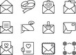 © marjanmia - Collection of hand drawn envelope and mail icons for communication and correspondence