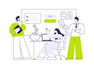 hybrid mobile app abstract concept vector illustration.