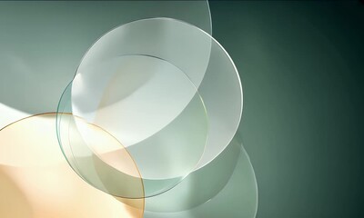 Wall Mural - translucent circles overlapping with soft light creating abstract background