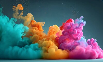 Wall Mural - colorful smoke swirls mixing together in abstract artistic display