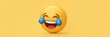 © Fitra - Happy yellow emoji face illustration with joyful tears and wide smile