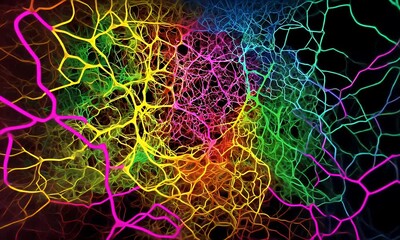 Wall Mural - colorful abstract network design creating vibrant patterns in dynamic motion