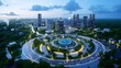 © Vangly - Aerial view of a modern smart city with integrated features