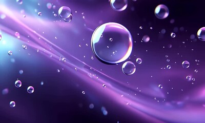 Wall Mural - bubbles floating in colorful liquid background with gentle movement