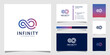 © kerjo - Infinity tech logo with line art style and business card design template  outline  color gradient  tech  template