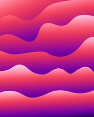 Canvas Print - wavy background with pink purple gradient. multilayer illustration. abstract. smooth