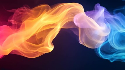 Wall Mural - colorful smoke flowing on dark background: a mesmerizing and beautiful abstract composition featurin