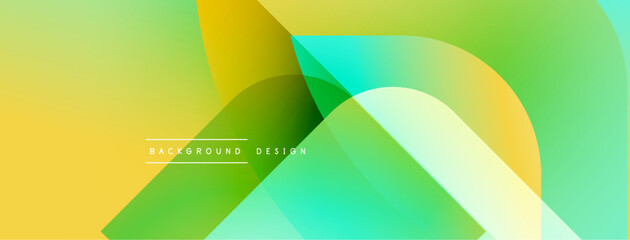 Wall Mural - abstract fluid shapes overlap, creating vibrant yellow, green gradients. modern design element for b