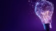 © azi - A futuristic lightbulb design with connected particles against a dark purple background