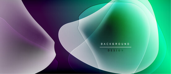 Wall Mural - abstract fluid shapes blend, creating vibrant gradients. text reads background design. minimalist ae
