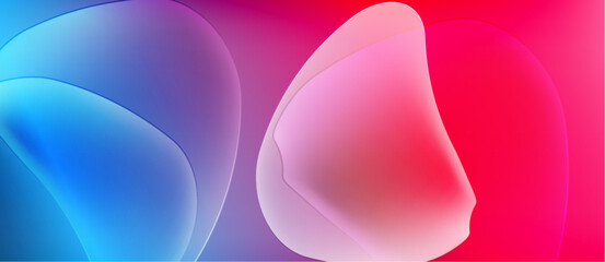 Wall Mural - abstract colorful blobs overlap. gradient shades transition from blue, purple, to pink. smooth textu