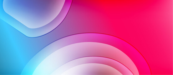 Wall Mural - abstract gradients blend blue, purple, pink hues. layered shapes create flowing, modern visual effec