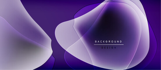 Wall Mural - abstract purple shapes overlap, creating soft gradients. minimalist design with text elements backgr
