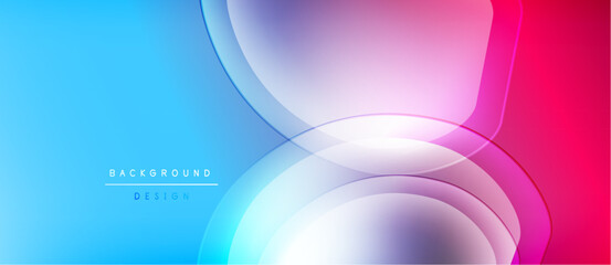 Wall Mural - abstract background features flowing shapes, vibrant blue, pink gradients. modern design elements cr