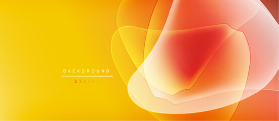 Wall Mural - abstract vibrant yellow, orange shapes overlap. modern design, smooth gradients create dynamic visua