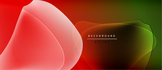 Wall Mural - abstract gradients blend, creating dynamic visual flow. red, orange, green hues dominate composition