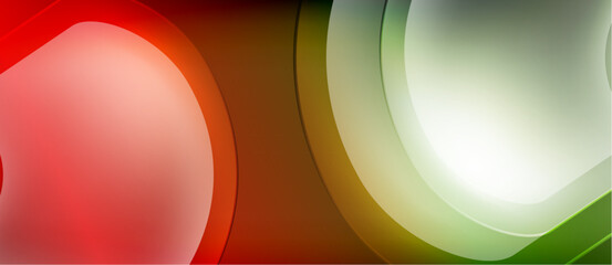 Wall Mural - abstract design features smooth curves, vibrant colors. red transitions to green, creating dynamic v