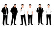 © rsvect02 - Four Men Standing in Casual Outfits Silhouette