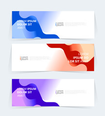 Wall Mural - banner or header template featuring a color gradient design with abstract geomatic shapes.