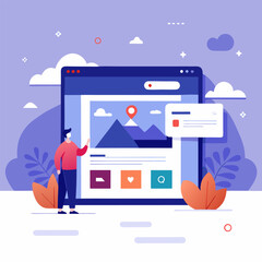 web design. Concept of teamwork. Flat 2D character. Landing page concepts and web design