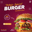 © MDMahe - Today’s Special Burger Flyer, Weekend Deal Food Poster with Discount and Delivery highlights