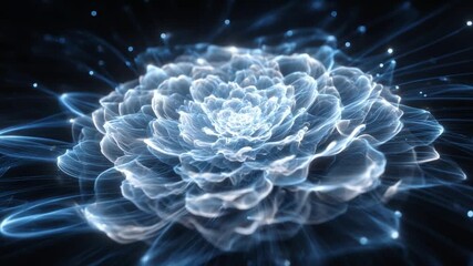 Wall Mural - ethereal flower with glittering light effects in a dark background for elegant design concepts