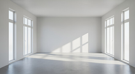  Interior of empty room 3D rendering