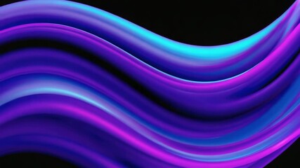 Wall Mural - smooth elegant satin texture forming wavy lines in vibrant neon colors, creating a mesmerizing abstr