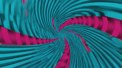 Wall Mural - turquoise and magenta stripes are rotating and converging, creating a mesmerizing vortex effect, sui