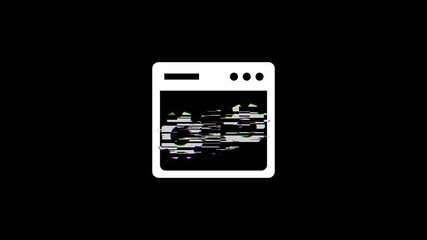 Website settings icon with a gear in a browser window representing and web development icon animation .Glitter website update icon animation .