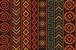 © Alamin - Vibrant african tribal pattern with geometric shapes and sun motifs