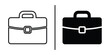 © Vectorzone - Briefcase Icons: A clean, minimalist illustration presents a sleek briefcase in both outline and solid fill, offering a versatile visual for a range of design applications.