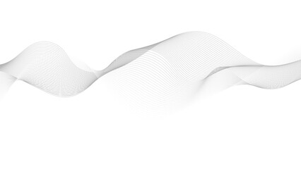 Wall Mural - abstract black lines wave curve motion on white background. wavy line horizontal divider outline min