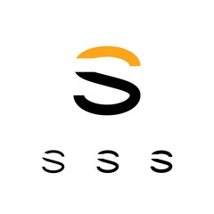 Wall Mural - technical logo letter s, digital cyber space alphabet font, set of four different thicknesses of the