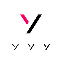 Wall Mural - technical logo letter y, digital cyber space alphabet font, set of four different thicknesses of the
