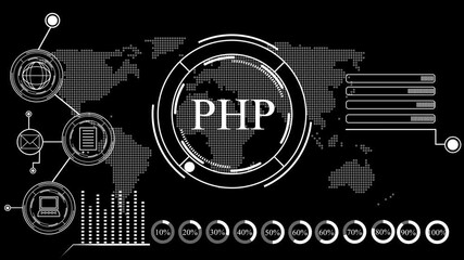 hand touching php inscription, new technology concept