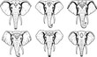 © Gusti - Elephant illustrations featuring intricate designs in a repeating pattern suitable for coloring or decoration