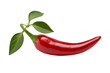 © Suzad - Red chili pepper with green leaves spicy food ingredient