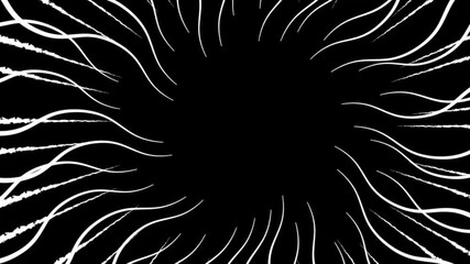 Wall Mural - White zig-zag line loop animation on black background, motion element for video backdrop