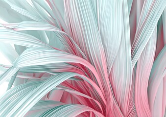 Abstract flowing pink and teal shapes