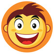 © Mehrab Nabil - Cute cartoon boy smiling happy face with friendly positive expression