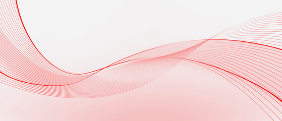 Wall Mural - red color abstract wave design element